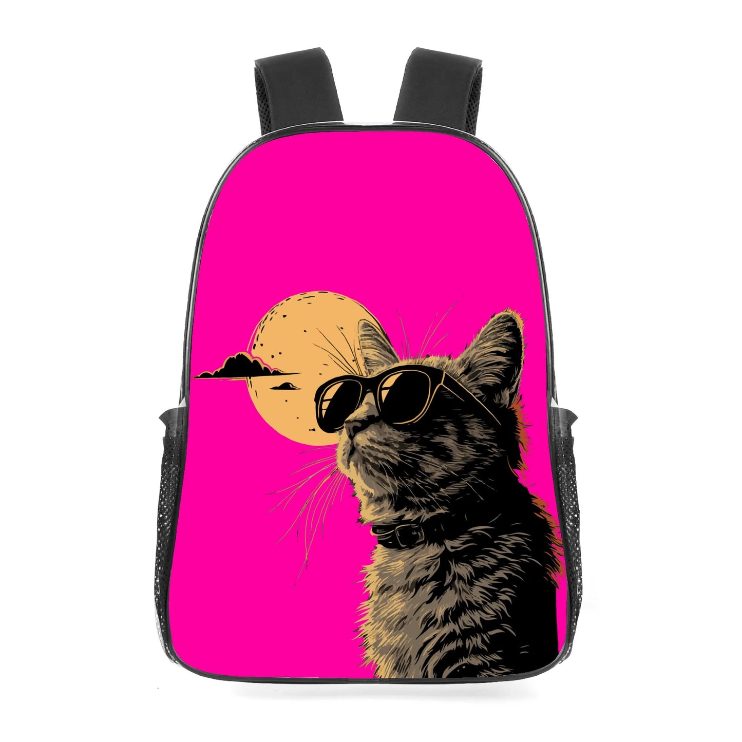 Cool Cat - 17 Transparent See Through Backpack/Bookbag - Single Compartment