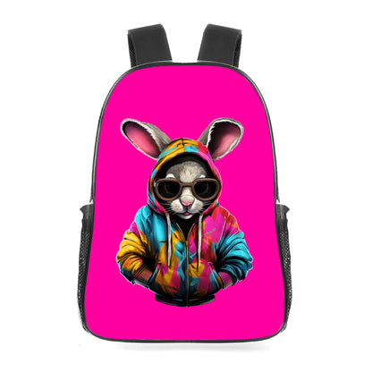 Hip Hop Rabbit - 17 Transparent See Through Backpack/Bookbag - Single Compartment