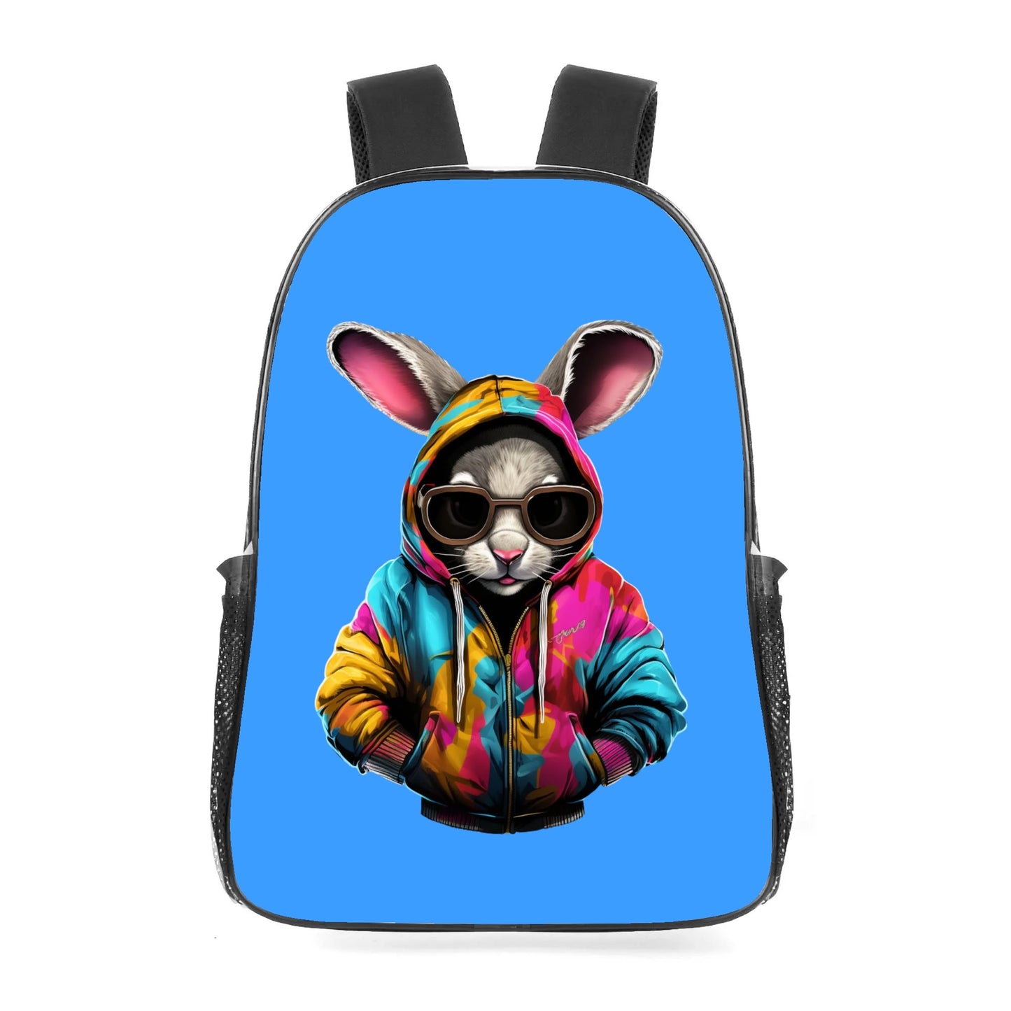 Hip Hop Rabbit - 17 Transparent See Through Backpack/Bookbag - Single Compartment