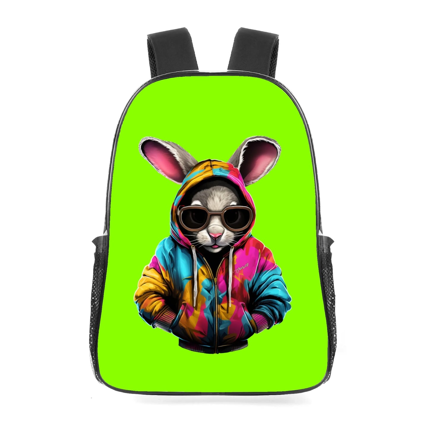 Hip Hop Rabbit - 17 Transparent See Through Backpack/Bookbag - Single Compartment