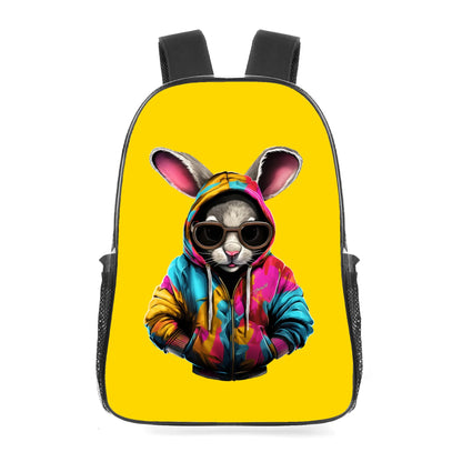 Hip Hop Rabbit - 17 Transparent See Through Backpack/Bookbag - Single Compartment