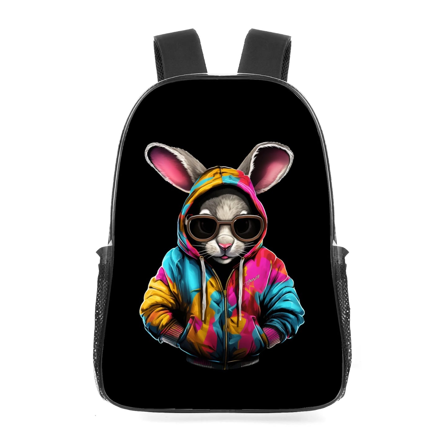 Hip Hop Rabbit - 17 Transparent See Through Backpack/Bookbag - Single Compartment