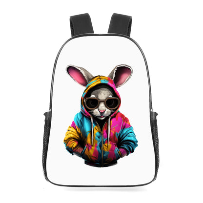 Hip Hop Rabbit - 17 Transparent See Through Backpack/Bookbag - Single Compartment