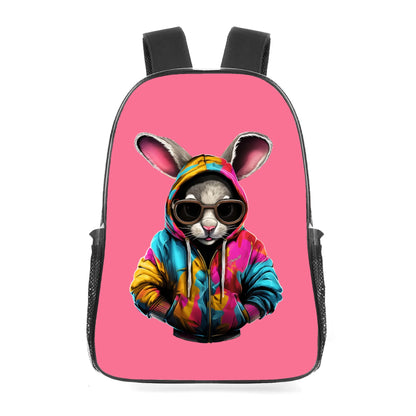 Hip Hop Rabbit - 17 Transparent See Through Backpack/Bookbag - Single Compartment