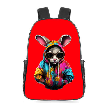 Hip Hop Rabbit - 17 Transparent See Through Backpack/Bookbag - Single Compartment