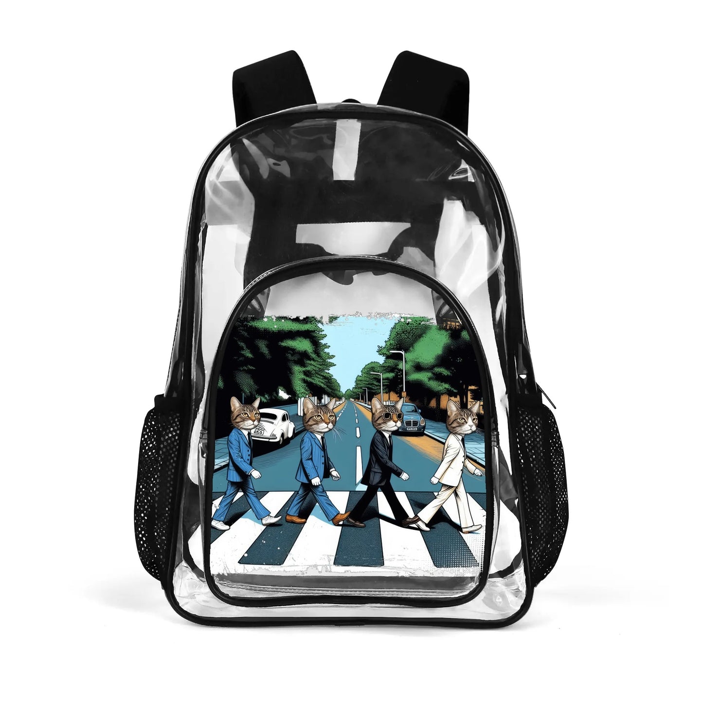 Funny Cats! - Large 17 Transparent See-Thru Backpack