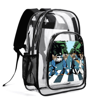 Funny Cats! - Large 17 Transparent See-Thru Backpack