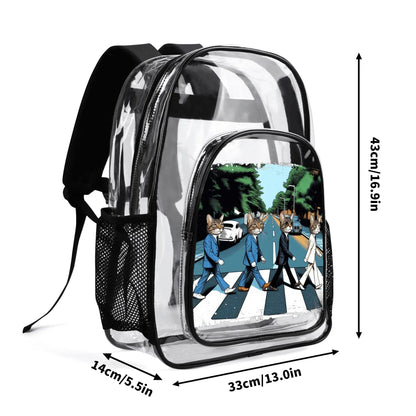 Funny Cats! - Large 17 Transparent See-Thru Backpack