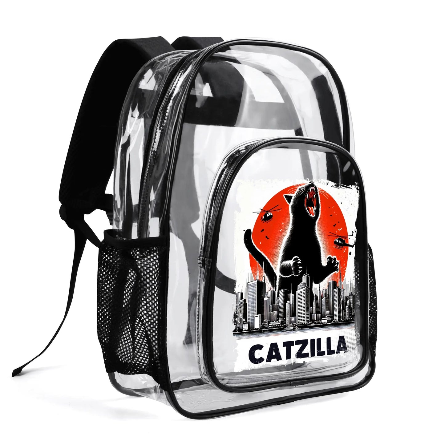 Funny Cats! - Large 17 Transparent See-Thru Backpack