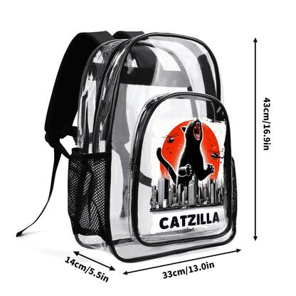 Funny Cats! - Large 17 Transparent See-Thru Backpack