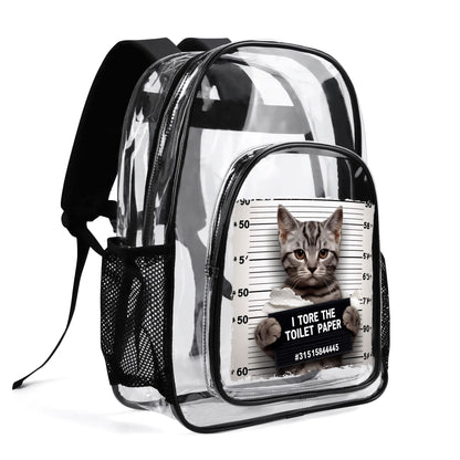 Funny Cats! - Large 17 Transparent See-Thru Backpack