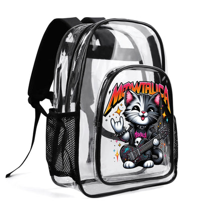 Funny Cats! - Large 17 Transparent See-Thru Backpack