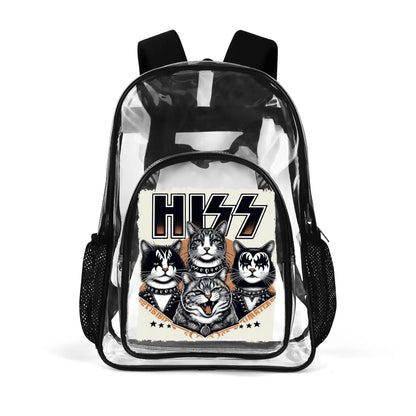 Funny Cats! - Large 17 Transparent See-Thru Backpack