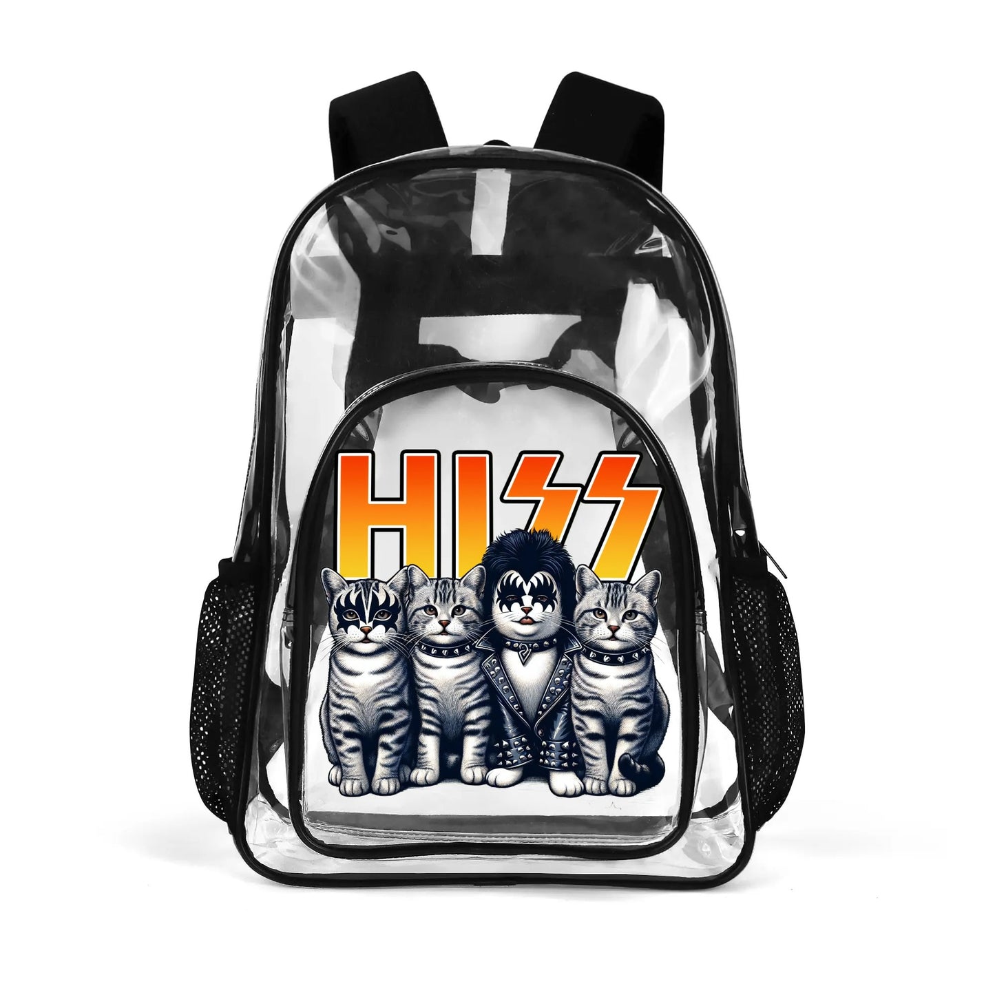 Funny Cats! - Large 17 Transparent See-Thru Backpack