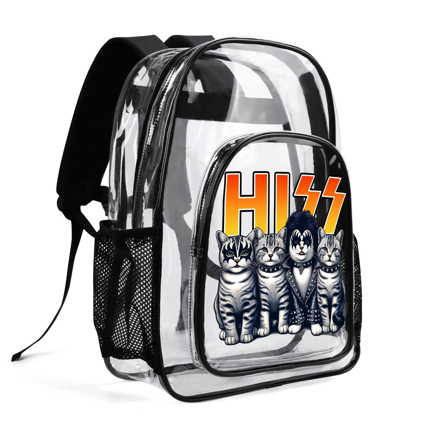 Funny Cats! - Large 17 Transparent See-Thru Backpack