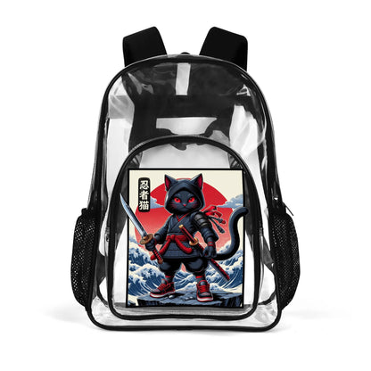 Funny Cats! - Large 17 Transparent See-Thru Backpack