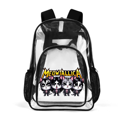 Funny Cats! - Large 17 Transparent See-Thru Backpack