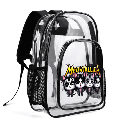 Funny Cats! - Large 17 Transparent See-Thru Backpack