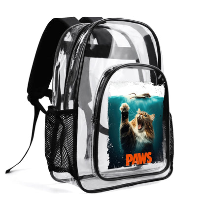 Funny Cats! - Large 17 Transparent See-Thru Backpack