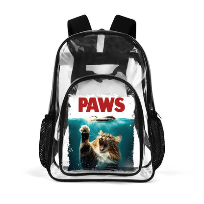 Funny Cats! - Large 17 Transparent See-Thru Backpack