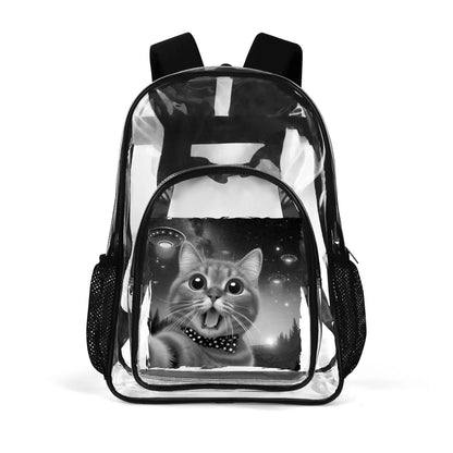 Funny Cats! - Large 17 Transparent See-Thru Backpack