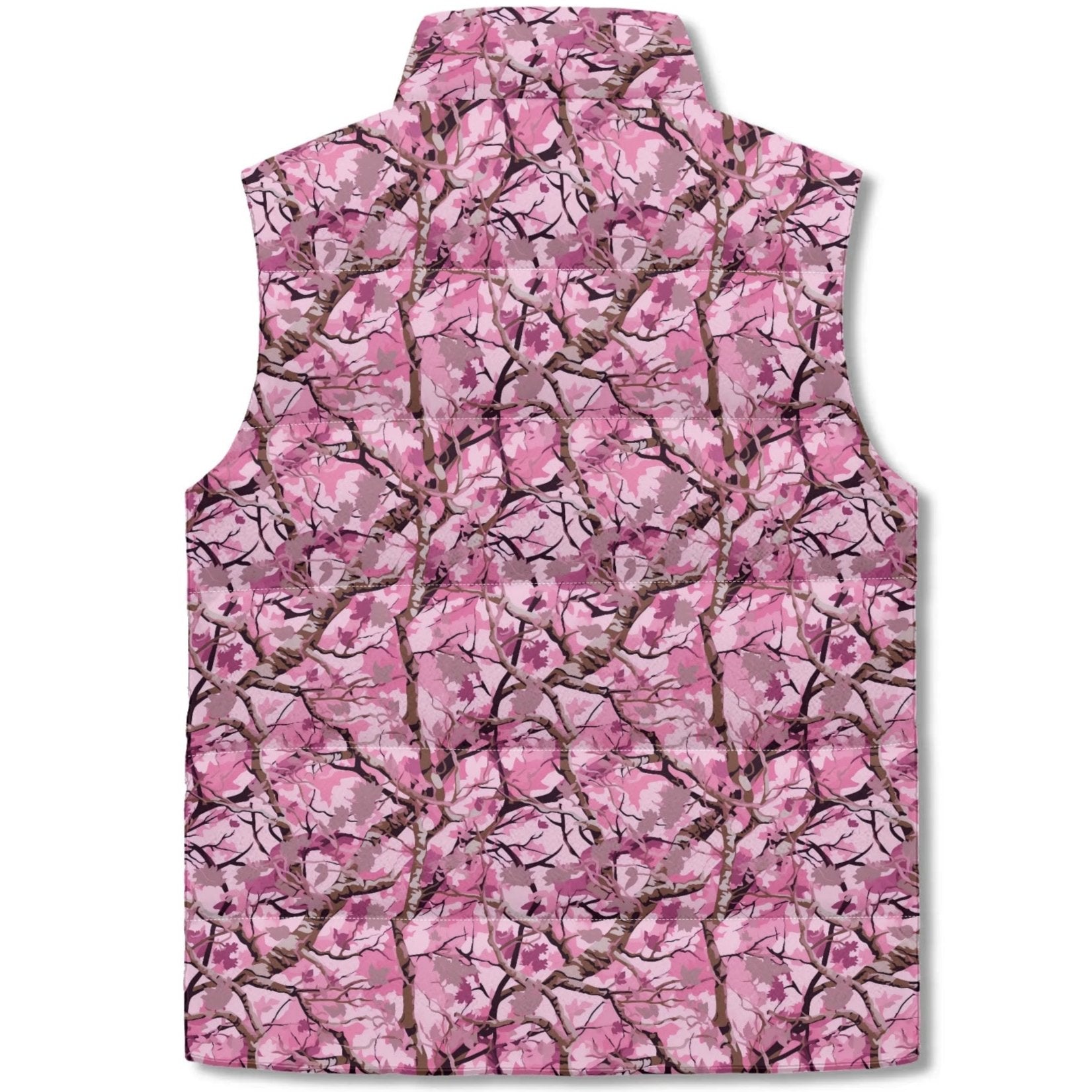 Cherry Blossom Camo Puffer Vest - Unisex, All-Weather Protection with Zip Closure