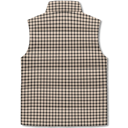 Natural Black Buffalo Plaid Puffer Vest - Unisex, All-Weather Protection with Zip Closure