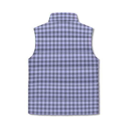 Pastel Black Buffalo Plaid Puffer Vest - Unisex, All-Weather Protection with Zip Closure