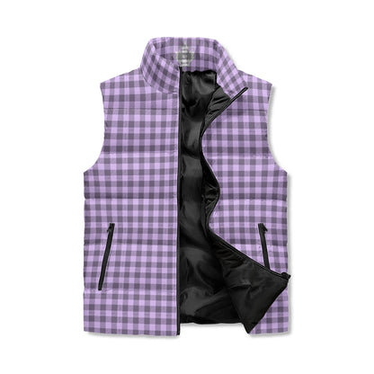 Pastel Black Buffalo Plaid Puffer Vest - Unisex, All-Weather Protection with Zip Closure