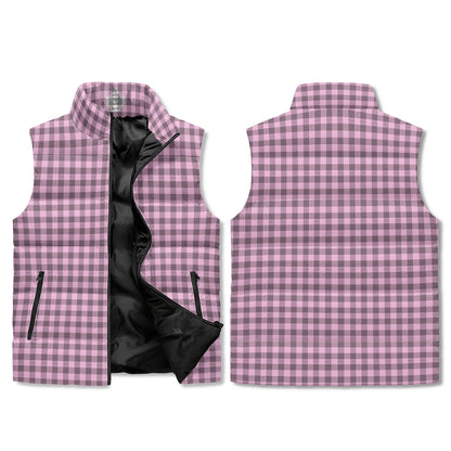 Pastel Black Buffalo Plaid Puffer Vest - Unisex, All-Weather Protection with Zip Closure