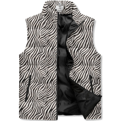 Watercolour Zebra Print Puffer Vest - Unisex, All-Weather Protection with Zip Closure