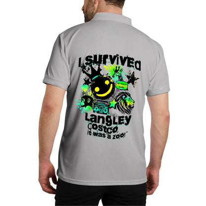 I Survived Langley Costco - It Was A Zoo - Unisex 100% Cotton Zoo Keeper Funny Polo Shirt