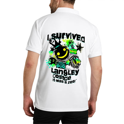 I Survived Langley Costco - It Was A Zoo - Unisex 100% Cotton Zoo Keeper Funny Polo Shirt