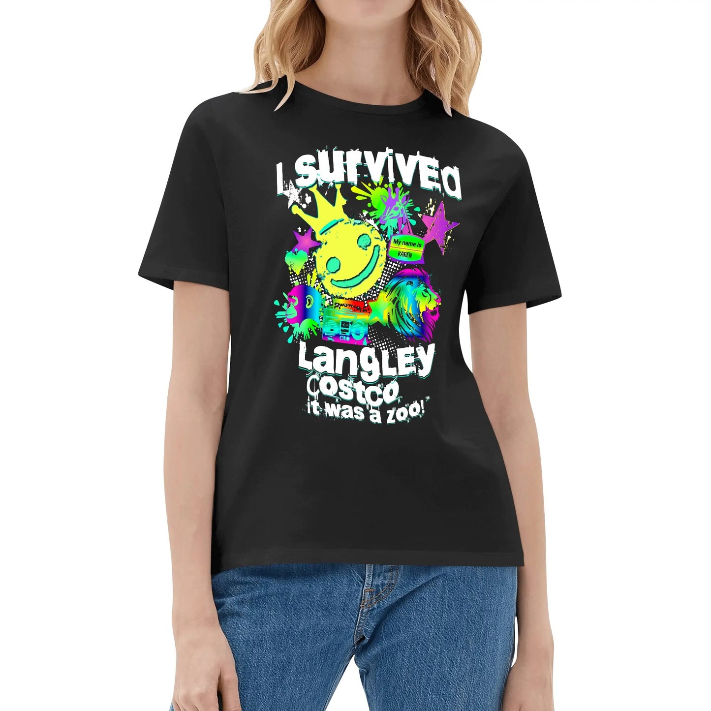 I Survived Langley Costco - It Was A Zoo - Womens Super Soft 100% Cotton T-Shirt