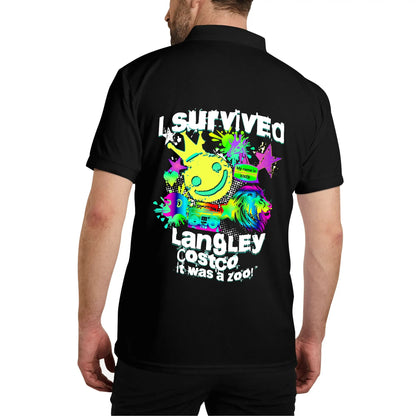 I Survived Langley Costco - It Was A Zoo - Unisex 100% Cotton Zoo Keeper Funny Polo Shirt