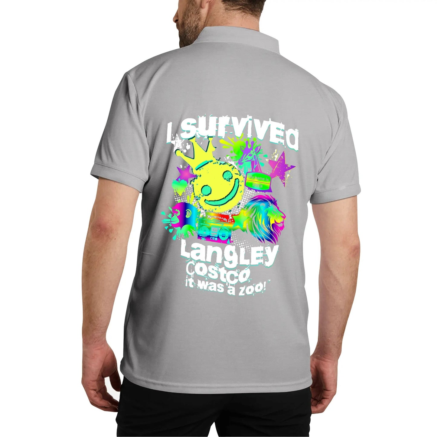 I Survived Langley Costco - It Was A Zoo - Unisex 100% Cotton Zoo Keeper Funny Polo Shirt