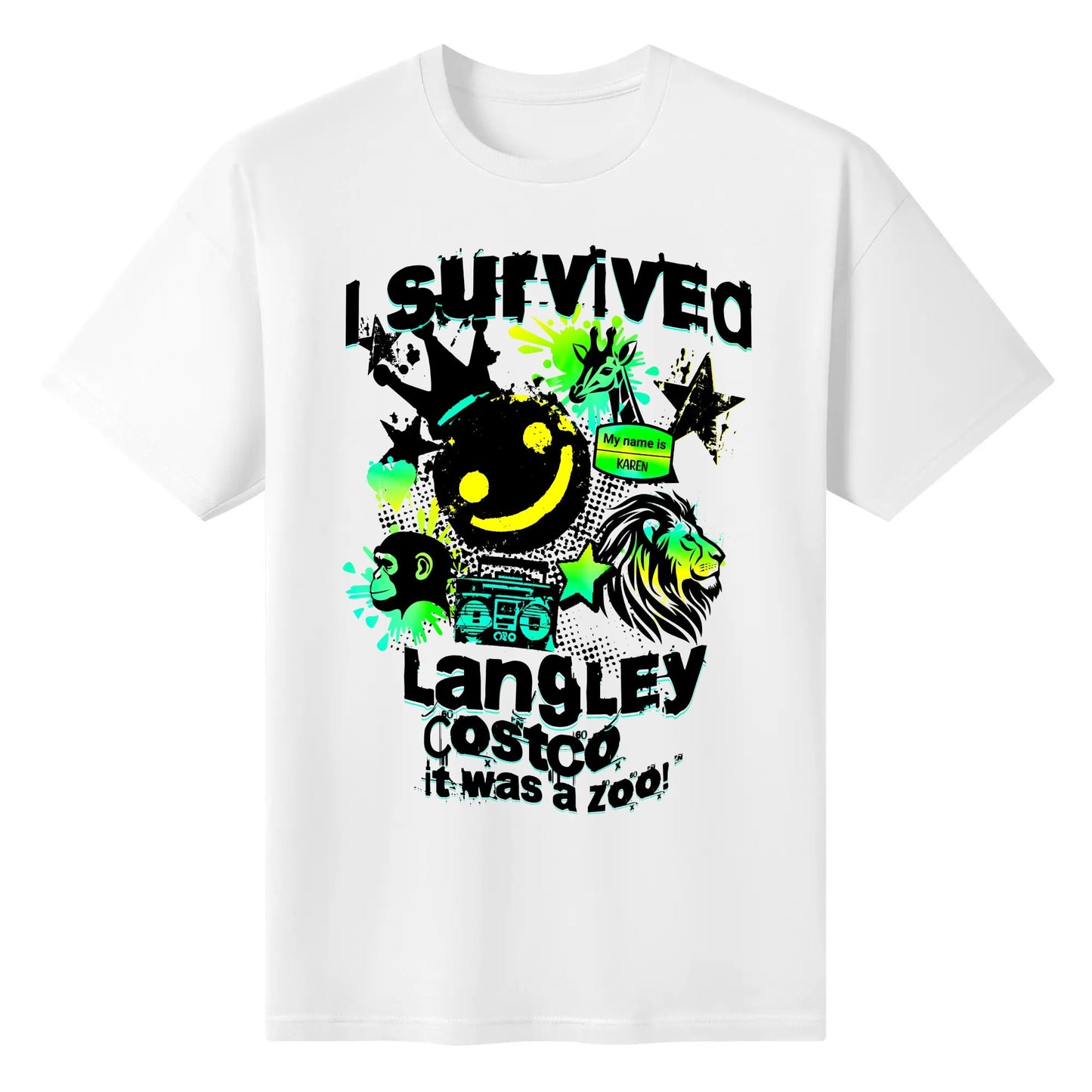 I Survived Langley Costco - It Was A Zoo - Womens Super Soft 100% Cotton T-Shirt