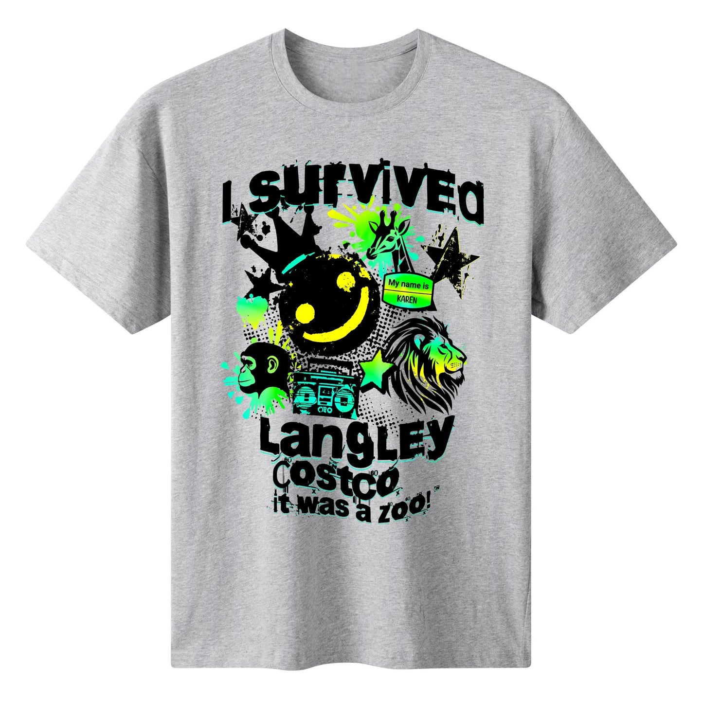 I Survived Langley Costco - It Was A Zoo - Womens Super Soft 100% Cotton T-Shirt