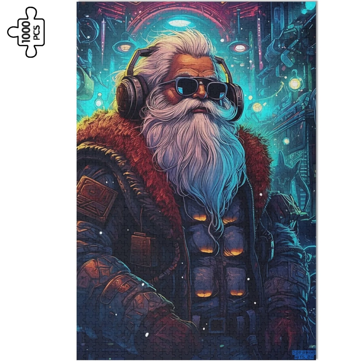 Cyberpunk Santa - Wooden Jigsaw Puzzle (1000 Pcs)