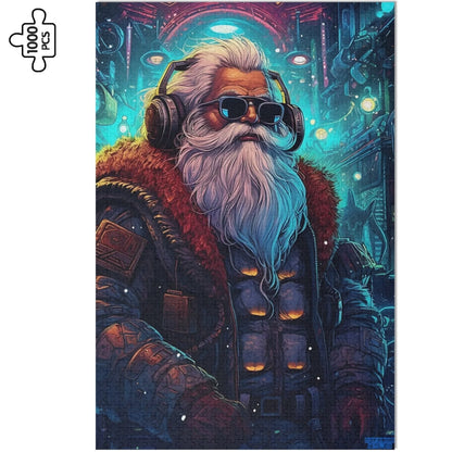 Cyberpunk Santa - Wooden Jigsaw Puzzle (1000 Pcs)