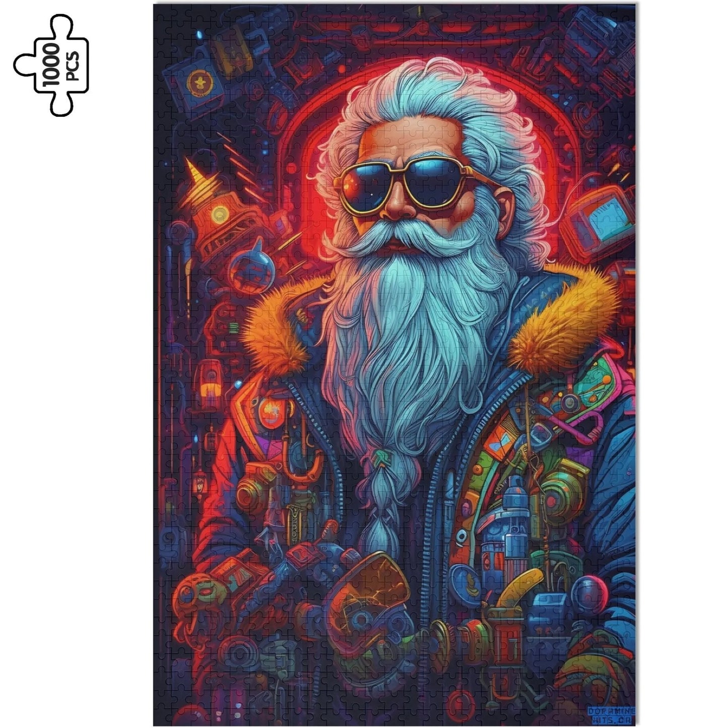 Cyberpunk Santa - Wooden Jigsaw Puzzle (1000 Pcs)