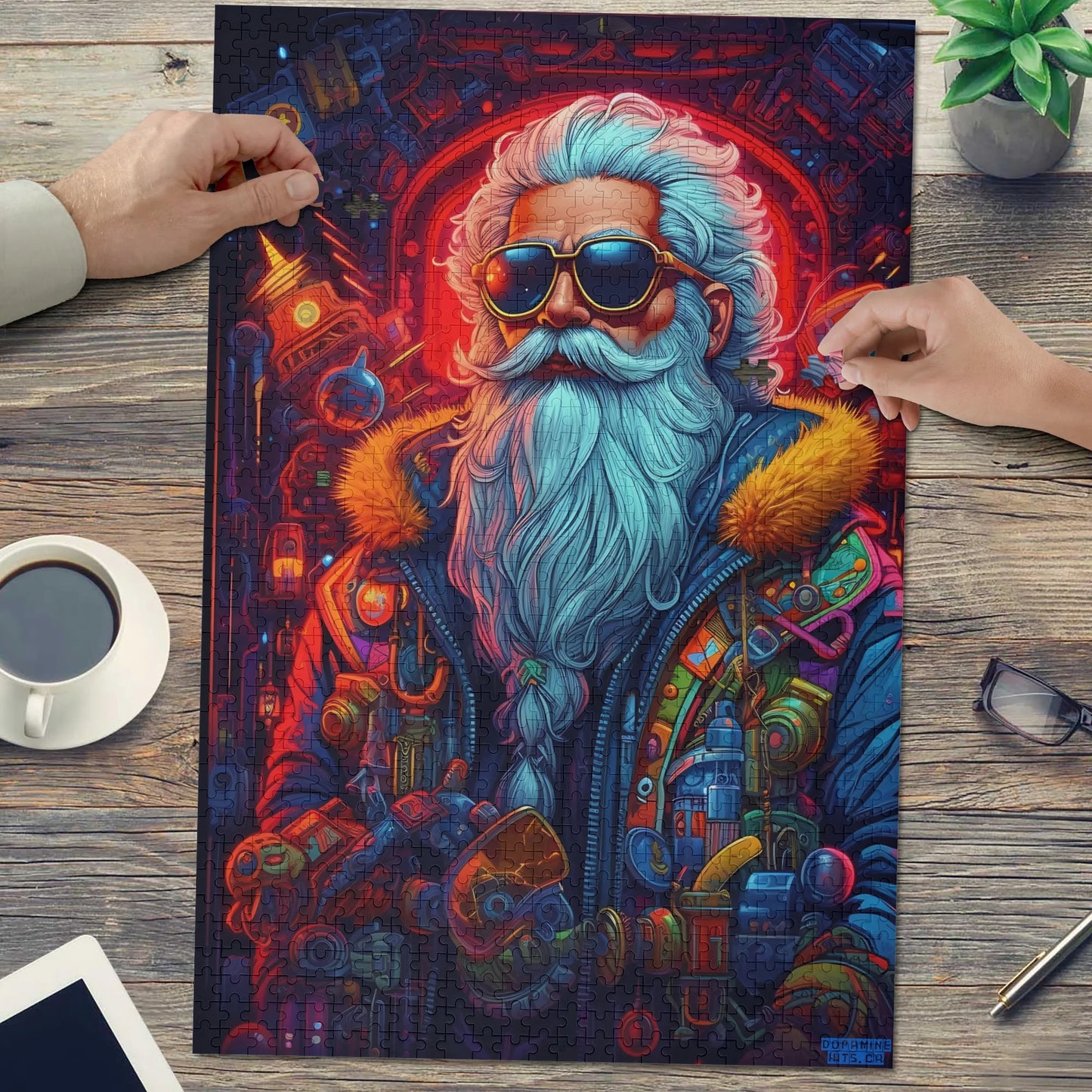 Cyberpunk Santa - Wooden Jigsaw Puzzle (1000 Pcs)