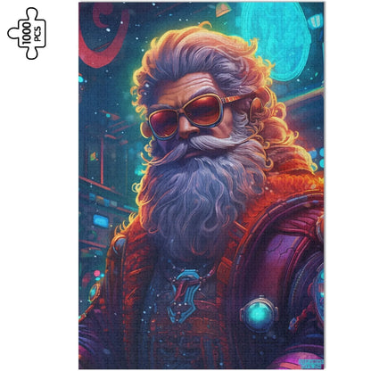 Cyberpunk Santa - Wooden Jigsaw Puzzle (1000 Pcs)