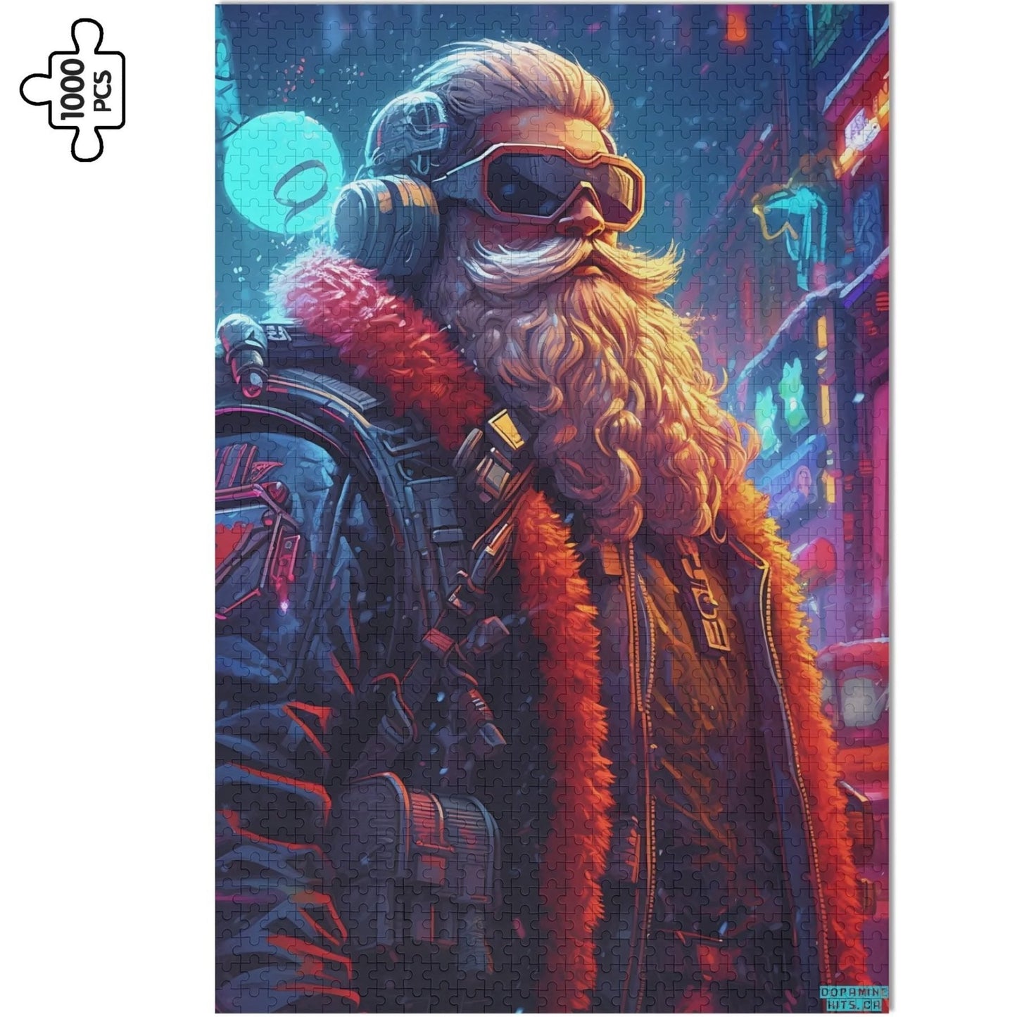 Cyberpunk Santa - Wooden Jigsaw Puzzle (1000 Pcs)