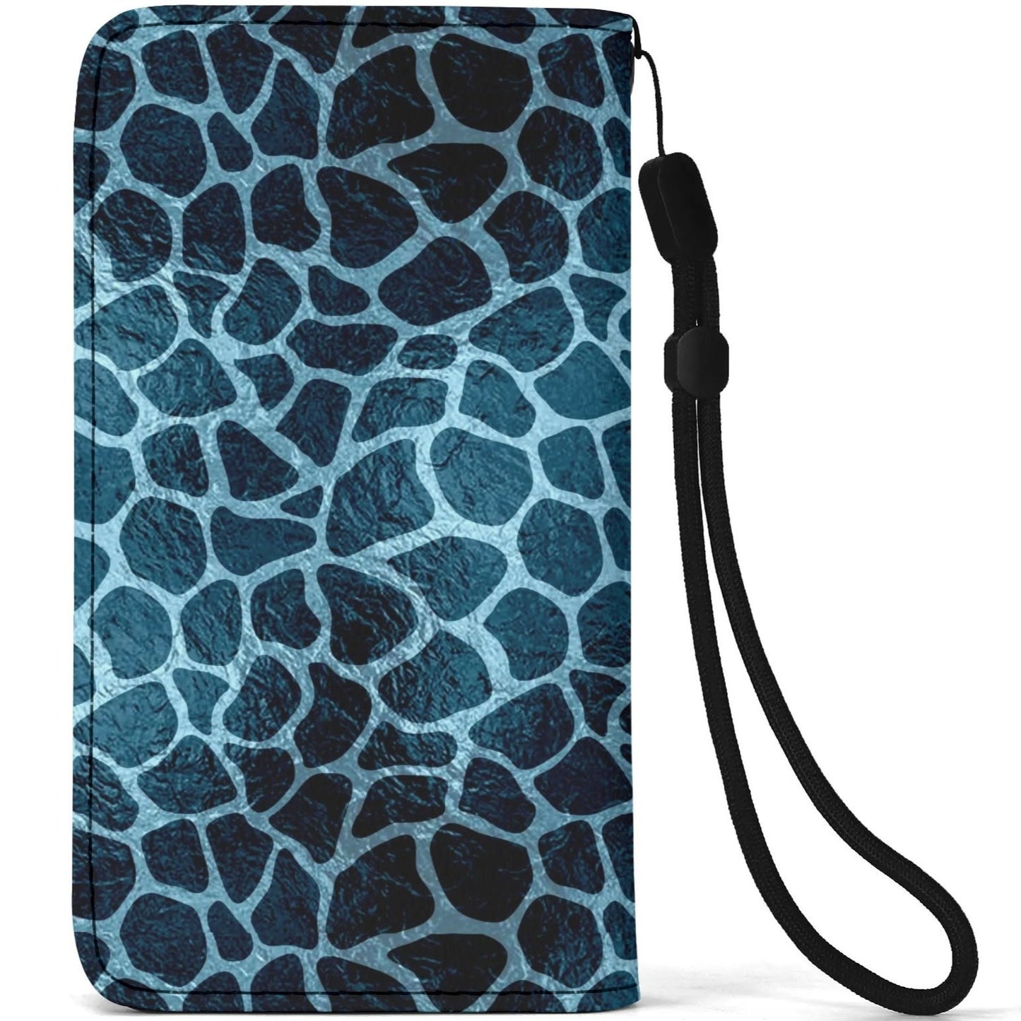 Blue Giraffe Print - Unique Cell Phone Flip Case fits Most Mobile Phones