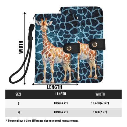 Giraffe Blue Giraffe Print - Unique Cell Phone Flip Case fits Most Mobile Phones