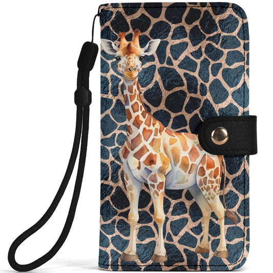 Giraffe Rose Gold Print - Unique Cell Phone Flip Case fits Most Mobile Phones