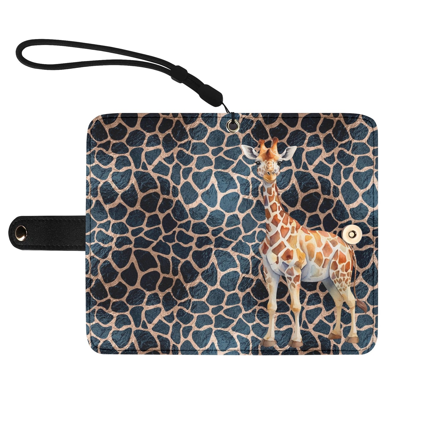 Giraffe Rose Gold Print - Unique Cell Phone Flip Case fits Most Mobile Phones