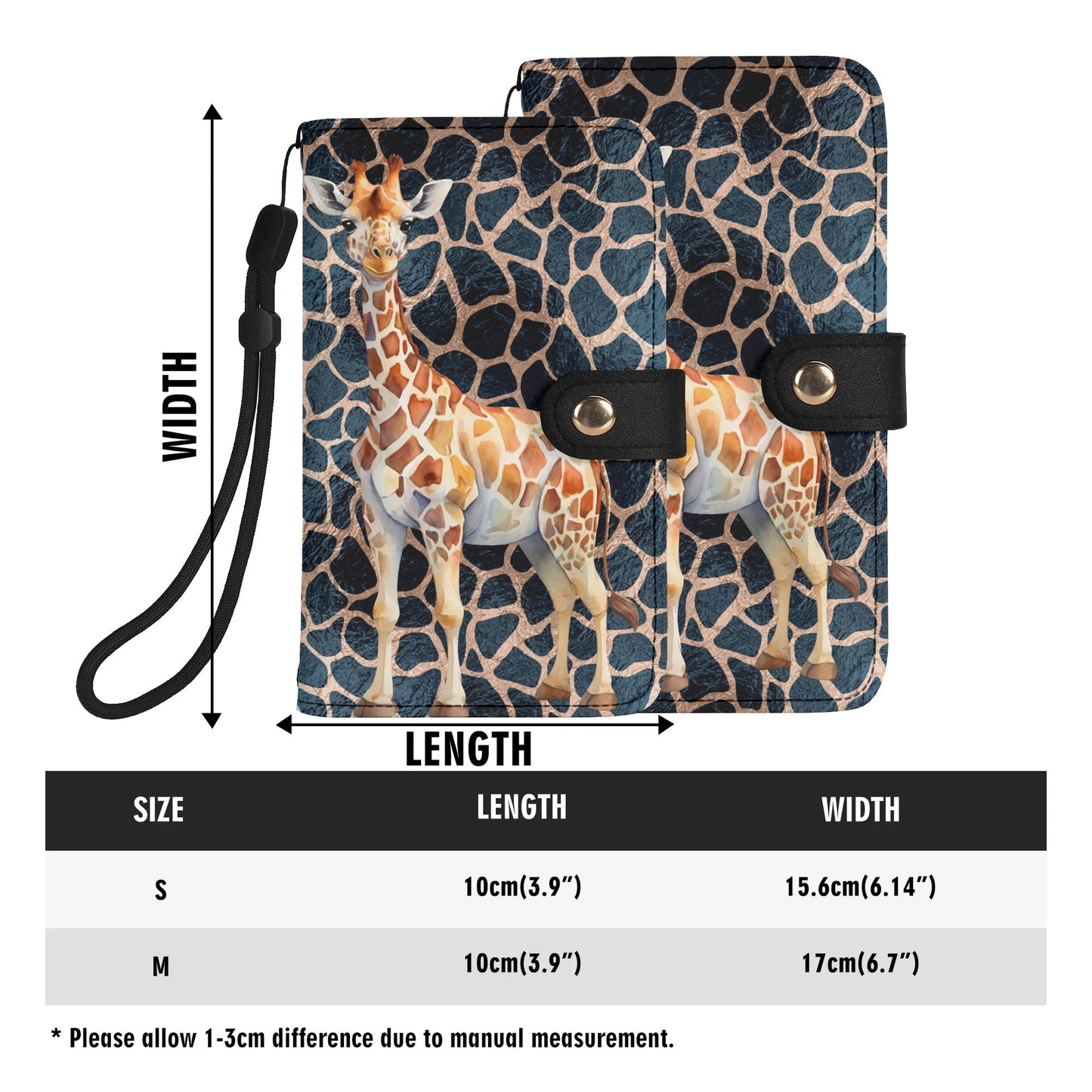 Giraffe Rose Gold Print - Unique Cell Phone Flip Case fits Most Mobile Phones