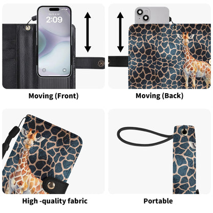 Giraffe Rose Gold Print - Unique Cell Phone Flip Case fits Most Mobile Phones